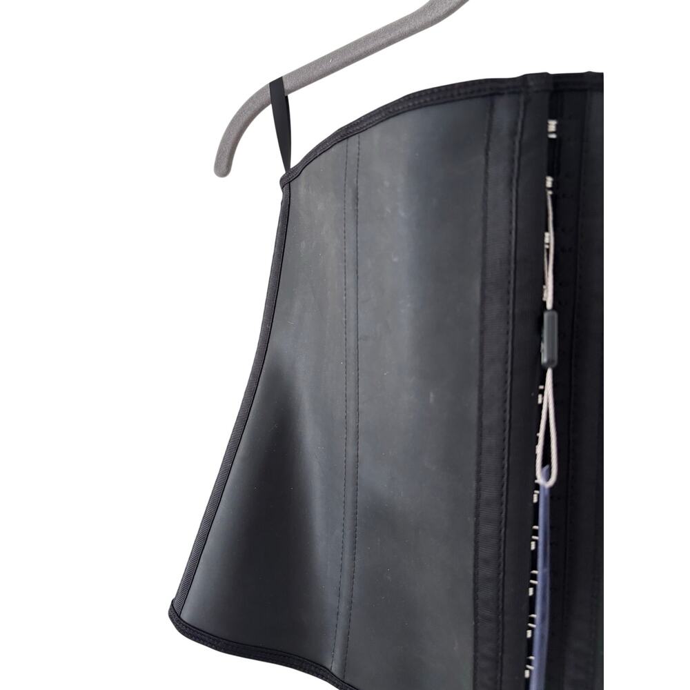 YIANNA Latex Waist Trainer Corset Shapewear Belt Black Size L New Hook Closure - Picture 2 of 5